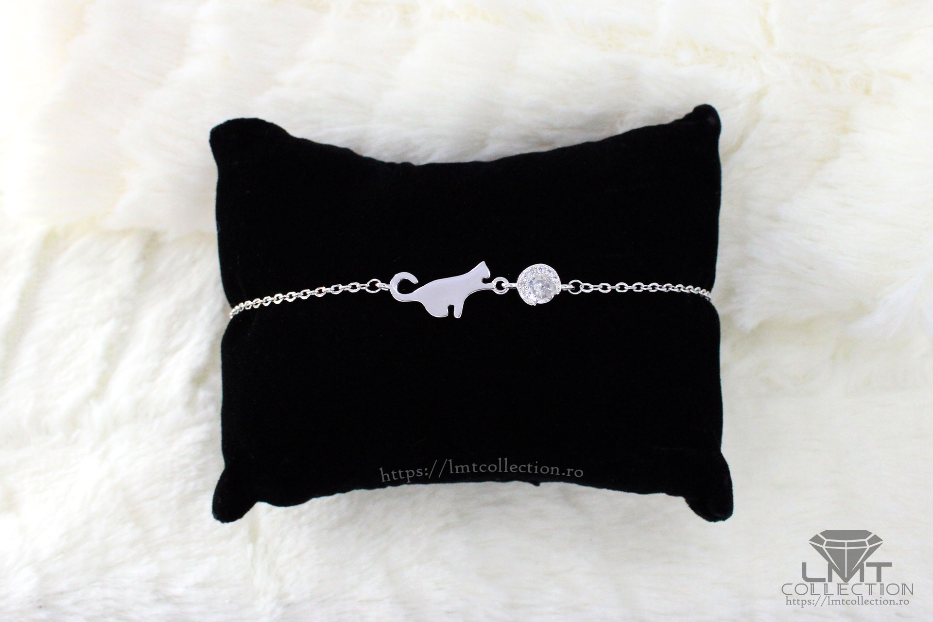 Brățară Argint cu pisicuță și ghem